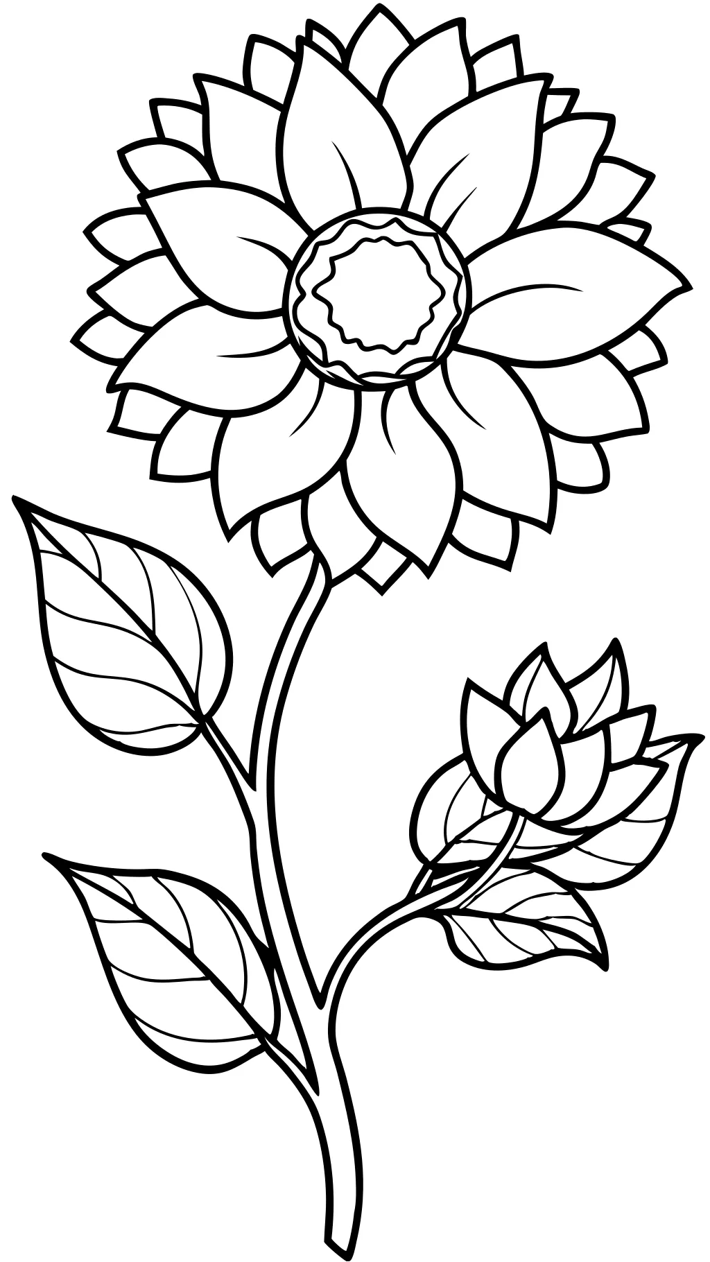 realistic flower coloring pages